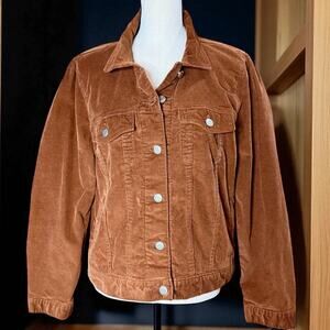 Gap Women’s Puff Sleeve Icon Corduroy Trucker Jacket Sable Brown Size XL